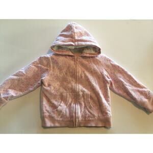 Levi’s Girls Pink Heart Print Sherpa-Lined Zip Hoodie Jacket Tagged 5